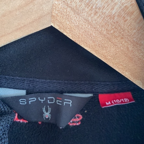 Spyder Boys Black & Red Zip Up Fleece Jacket - Picture 4 of 5